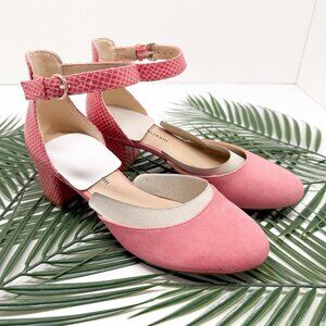 Isaac Mizrahi Flats Women's Kaden Light Pink Suede Ankle Strap Sandals Size 5M